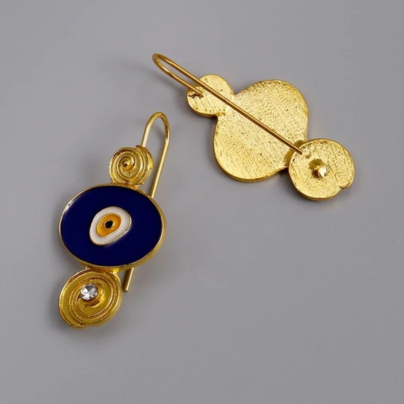 Evil Eye Earrings 14k Gold plated - Picture 3 of 7
